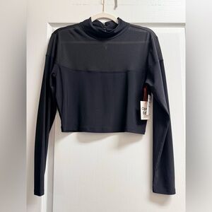 Nordstrom Black Long Sleeve Crop Top